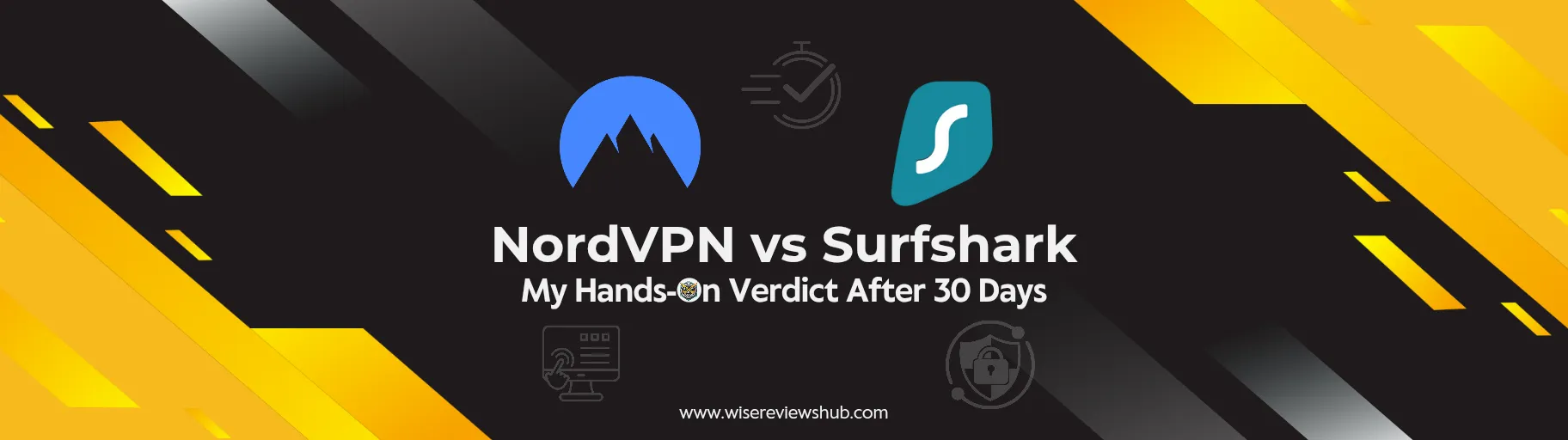 NordVPN vs Surfshark side-by-side comparison on laptop and phone