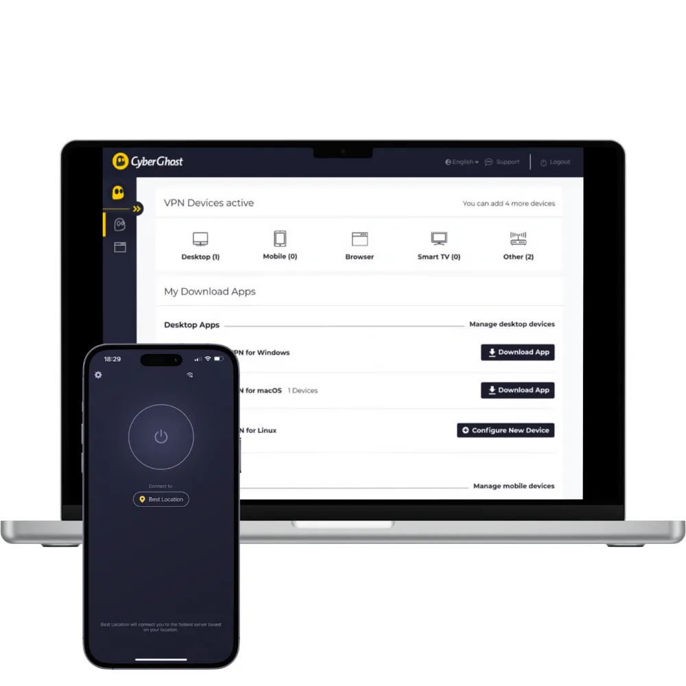 CyberGhost VPN devices - Wise Reviews Hub - Extensive Server Coverage